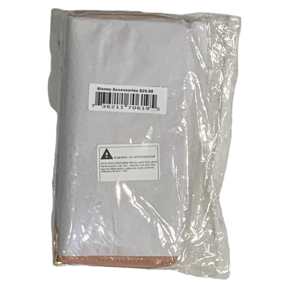 Minnie Mickey Mouse Wristlet Clutch Convertible Long Wallet Dusty Pink - Picture 12 of 16